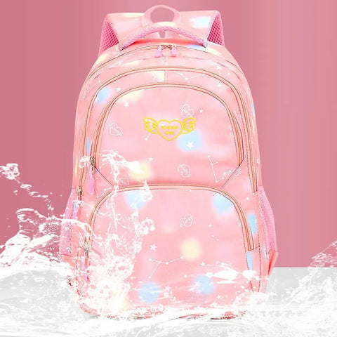 Sijiangyu - School Bag - Multi-Color - Hearts & Stars