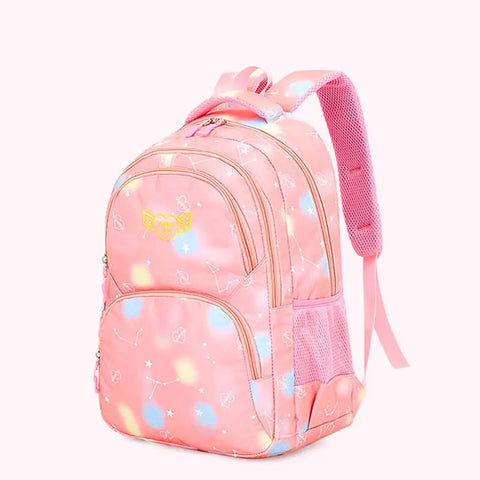 Sijiangyu - School Bag - Multi-Color - Hearts & Stars