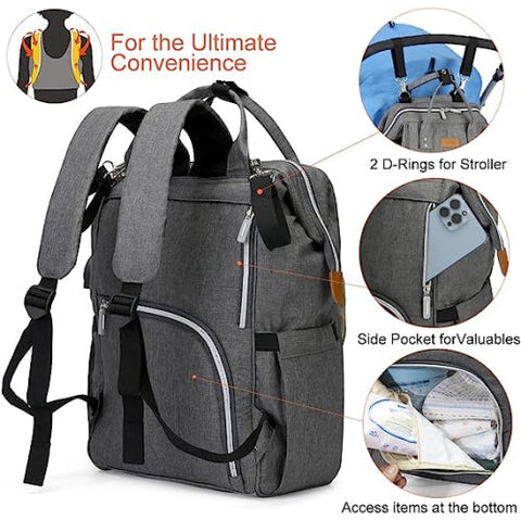 Chicoo - Waterproof Diaper Backpack - Grey