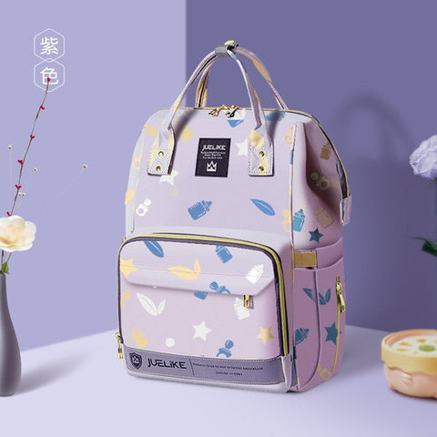 Juelike - Waterproof Diaper Backpack - Purple