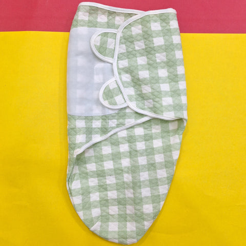 Hudson Baby - Quilted Swaddle Wrap - Green Boxes