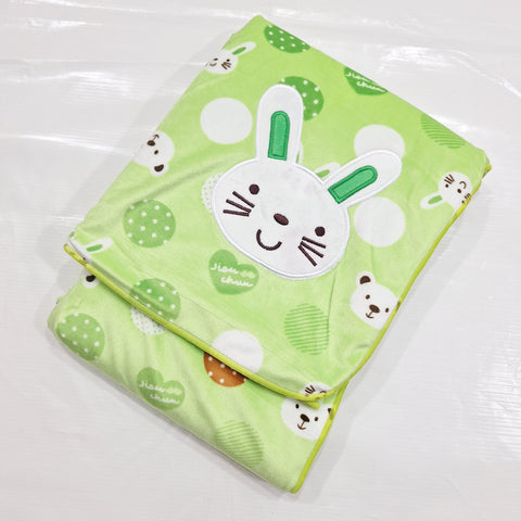 For Baby - Fur Blanket - Green - Kitty & Bear