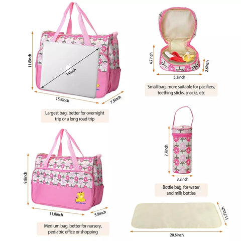 5 Pieces Flowers Bag Set