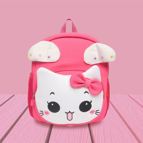 School Bag - Dark Pink - Cat - DW07