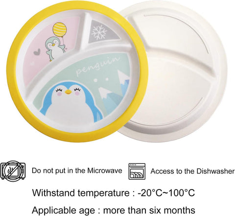5 Pieces Bamboo Fiber Feeding Set - Penguin - Box