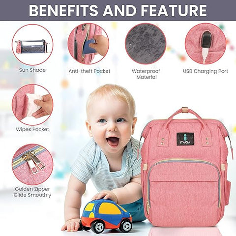 Itacia - 4 In 1 - Multi-Purpose - Waterproof Bed & Bag - Pink