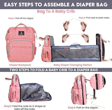 Itacia - 4 In 1 - Multi-Purpose - Waterproof Bed & Bag - Pink