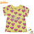 Floral - Cropped T-Shirt - Hearts - Yellow