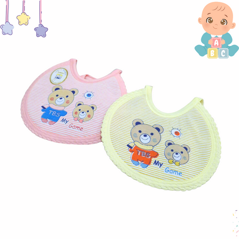 Pack of 2 - Game Bibs - Round - Yellow & Pink