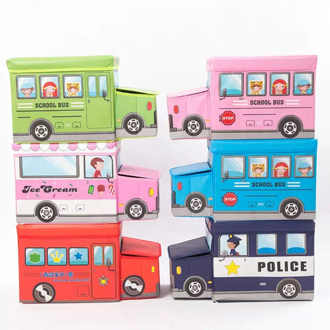 School Bus - Toy Box - Blue