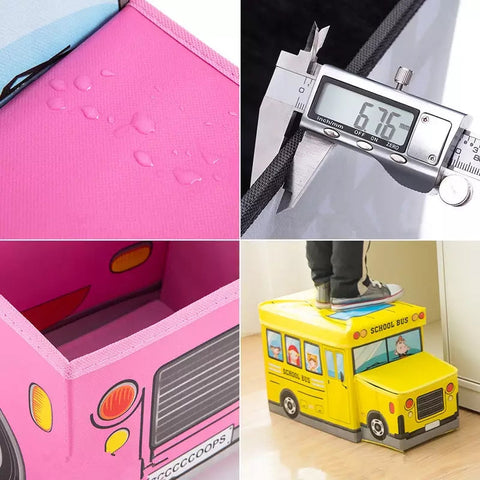 School Bus - Toy Box - Blue