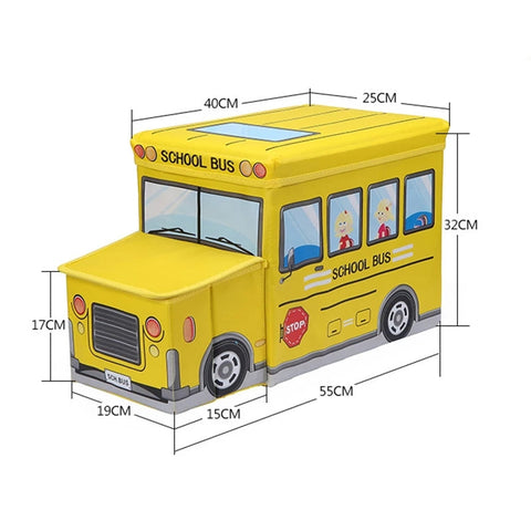 School Bus - Toy Box - Blue