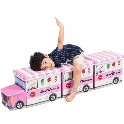 School Bus - Toy Box - Blue