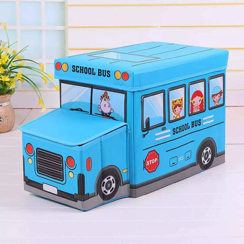 School Bus - Toy Box - Blue