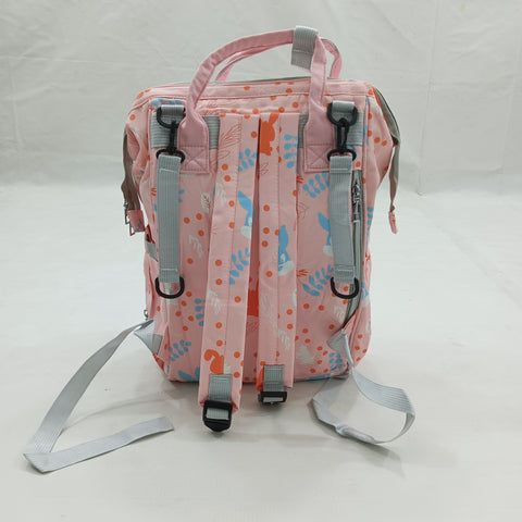 Waterproof Diaper Backpack - Pink Leaves