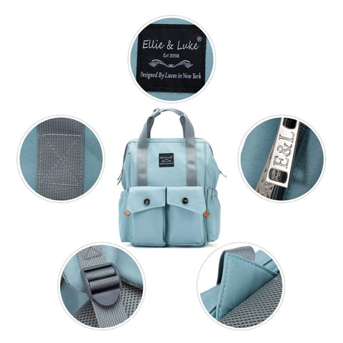 Ellie & Luke - Waterproof Diaper Backpack - Green