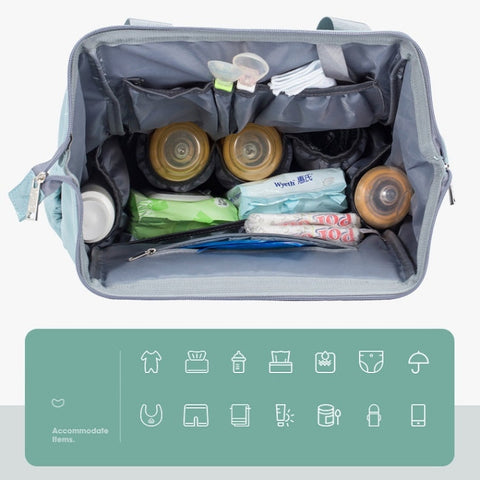 Ellie & Luke - Waterproof Diaper Backpack - Green