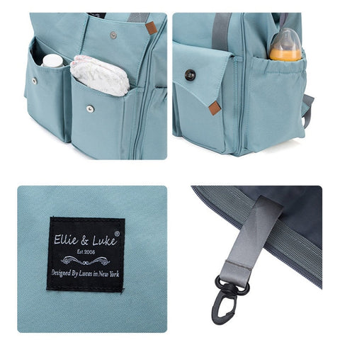 Ellie & Luke - Waterproof Diaper Backpack - Green