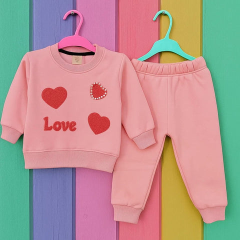 Wow - 2 Pieces - Suit Set - Pink - Heart Beads - 25