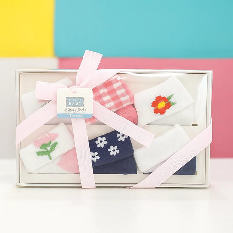 Hudson - Pair of 6 Socks - Girls - (0-9 Months)