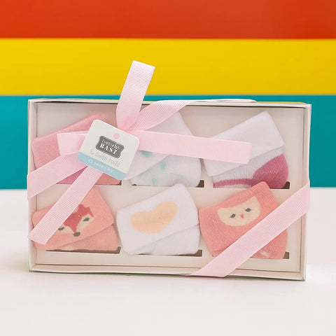 Hudson - Pair of 6 Socks - Girls - (0-9 Months)