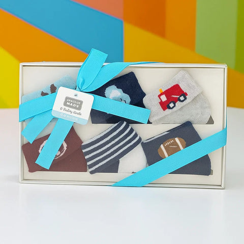 Hudson - Pair of 6 Socks - Boys - (0-9 Months)