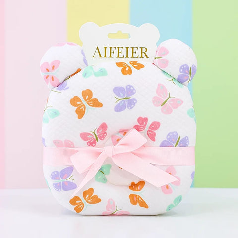 Aifeier - Round Quilted Pillow - White - Butterfly