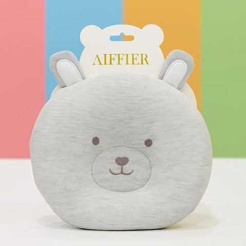 Aifeier - Round Quilted Pillow - Grey - Bear