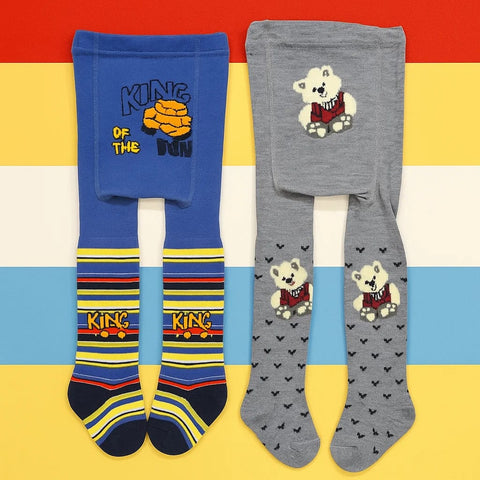 Pack of 2 - Leggings - Boys - Grey & Blue - (68-74 | 12-18 Months)