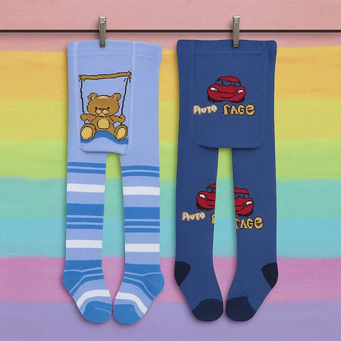 Pack of 2 - Leggings - Boys - Blue & Dark Blue - (56-62 | 6-12 Months)