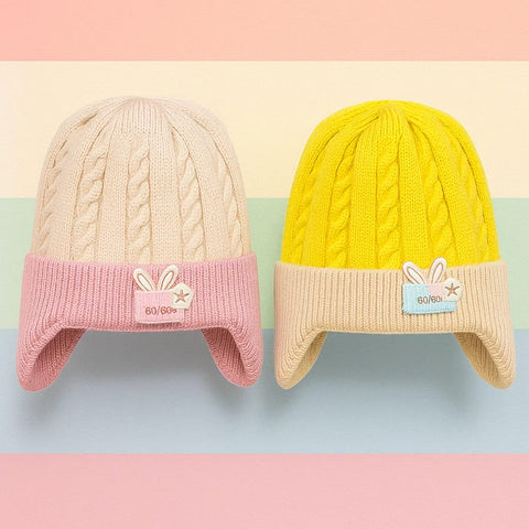 Pack of 2 - Woolen Caps - Pink & Yellow - Go Go - 25