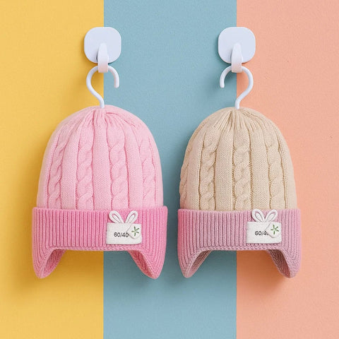 Pack of 2 - Woolen Caps - Pink & Skin - Go Go - 25