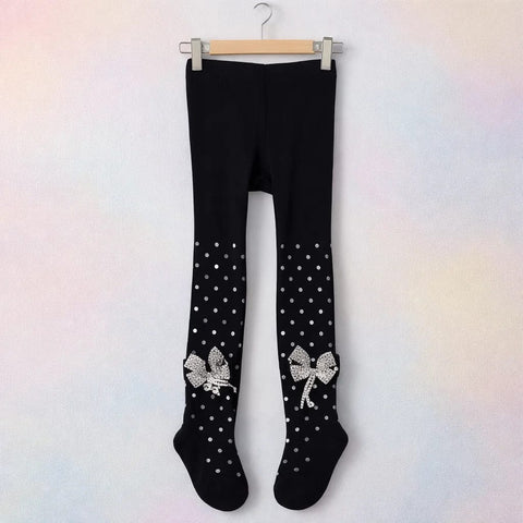 XUEYUR - Legging - Polka & Bow - Black - (4-5 Years)