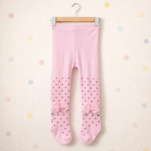 XUEYUR - Legging - Polka & Bow - Light Pink - (3-4 Years)