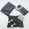 7 Pieces Velvet Bedding Set - Grey