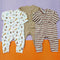Pack of 3 Bluefly Sleep Suits - Brown Animals & Lining