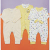 Pack of 3 Bluefly Sleep Suits - Yellow balloons & Lining