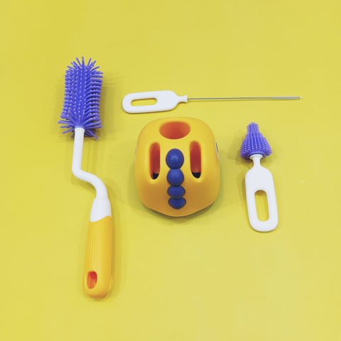 Capso - 3 Pieces - Rotating Bottle Cleaning Brush Set