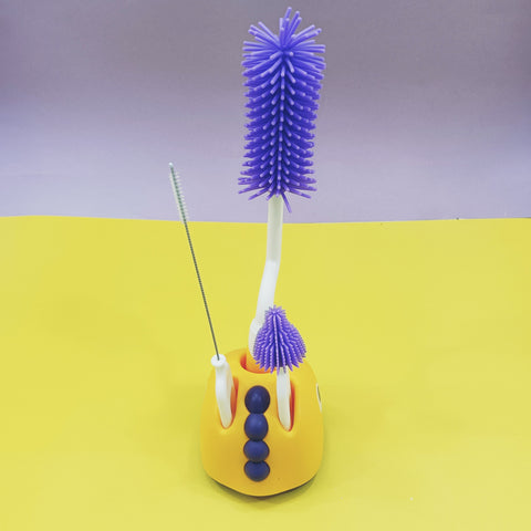 Capso - 3 Pieces - Rotating Bottle Cleaning Brush Set