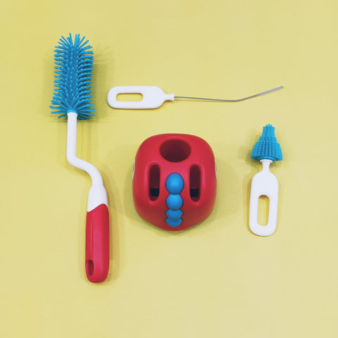 Capso - 3 Pieces - Rotating Bottle Cleaning Brush Set