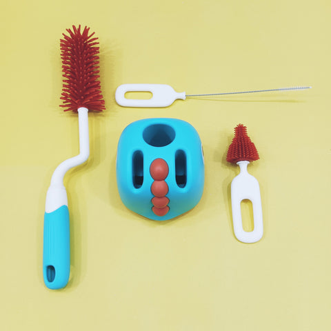 Capso - 3 Pieces - Rotating Bottle Cleaning Brush Set