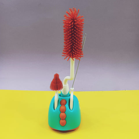 Capso - 3 Pieces - Rotating Bottle Cleaning Brush Set