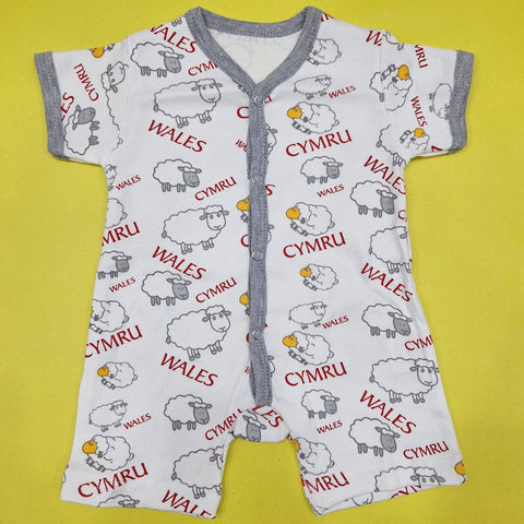 LO - Pack of 3 - Short Leg Rompers - Red - Elephant