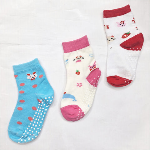 Pair of 3 - Anti-Skid Socks - Girls