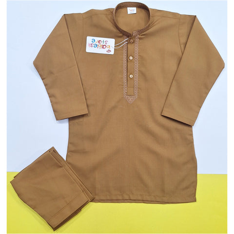 TBS - Kurta Shalwar - Wash N Wear - Camel Brown