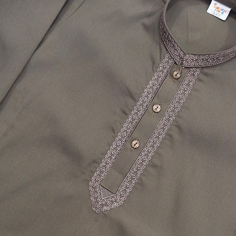 TBS - Kurta Shalwar - Wash N Wear - Chocolate Brown