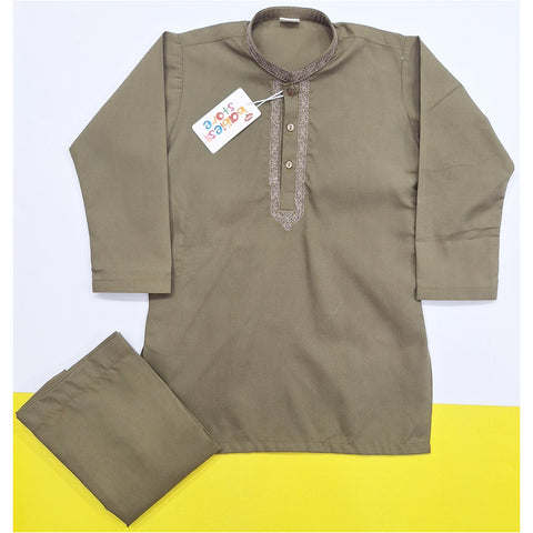 TBS - Kurta Shalwar - Wash N Wear - Mehndi
