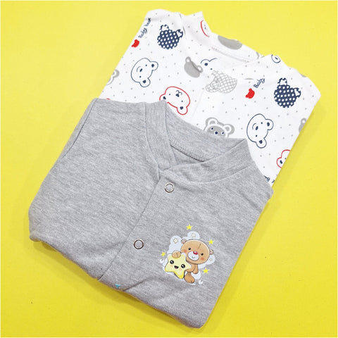 TBS - Pack of 2 Sleep Suits - Vol 02-25 - Grey & Bear