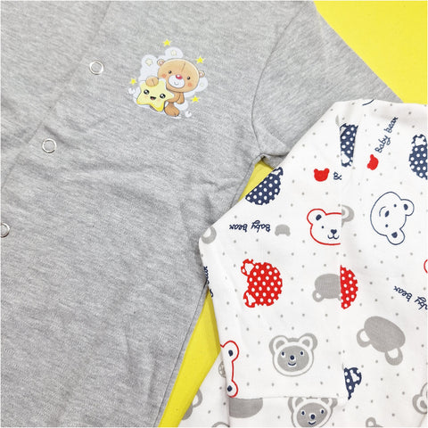 TBS - Pack of 2 Sleep Suits - Vol 02-25 - Grey & Bear