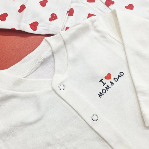 TBS - Pack of 2 - Night Suits - White & Hearts